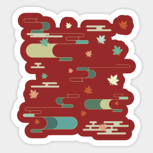 Kazuha Genshin Impact, Japanese maple pattern Sticker